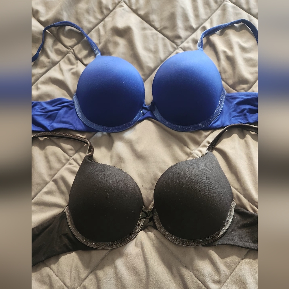 Victoria's Secret Blue and Black Bras